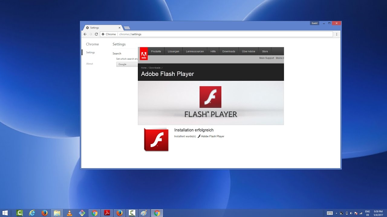 Activate adobe flash in chrome