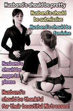 Dominant wife takes control of a submissive husband