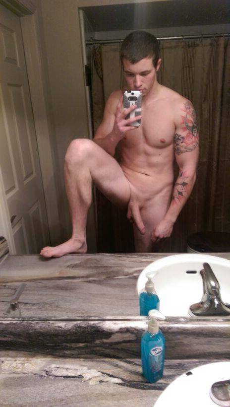 Naked guys in the mirror