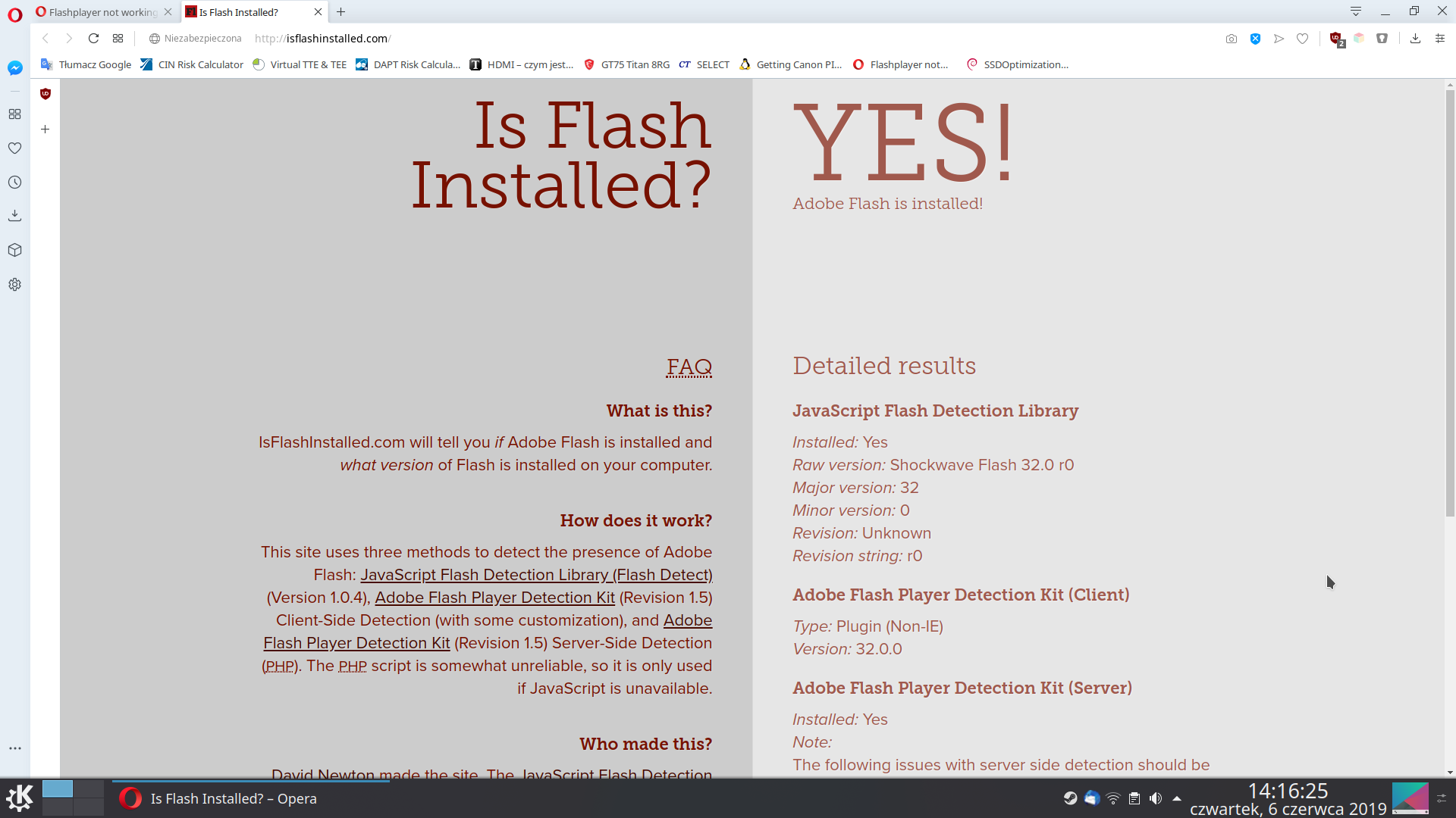 Does opera support flash