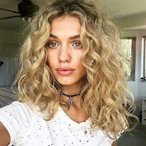 Girl with curly blonde hair tumblr
