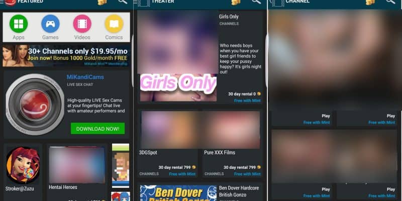 Adult apps porn apps videos games comics mikandi