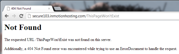 Error was encountered while trying to use an errordocument to handle the request